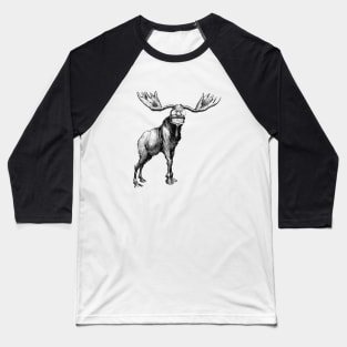 Teddy Roosevelt Bull Moose Cartoon Baseball T-Shirt